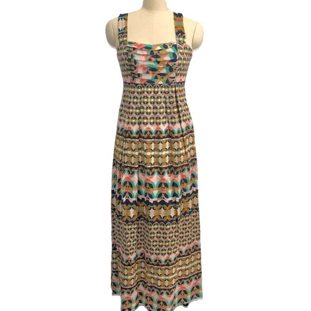 ANTONIO MELANI maxi dress corset maxi 100% rayon 100% cotton lining sz 2 or xs